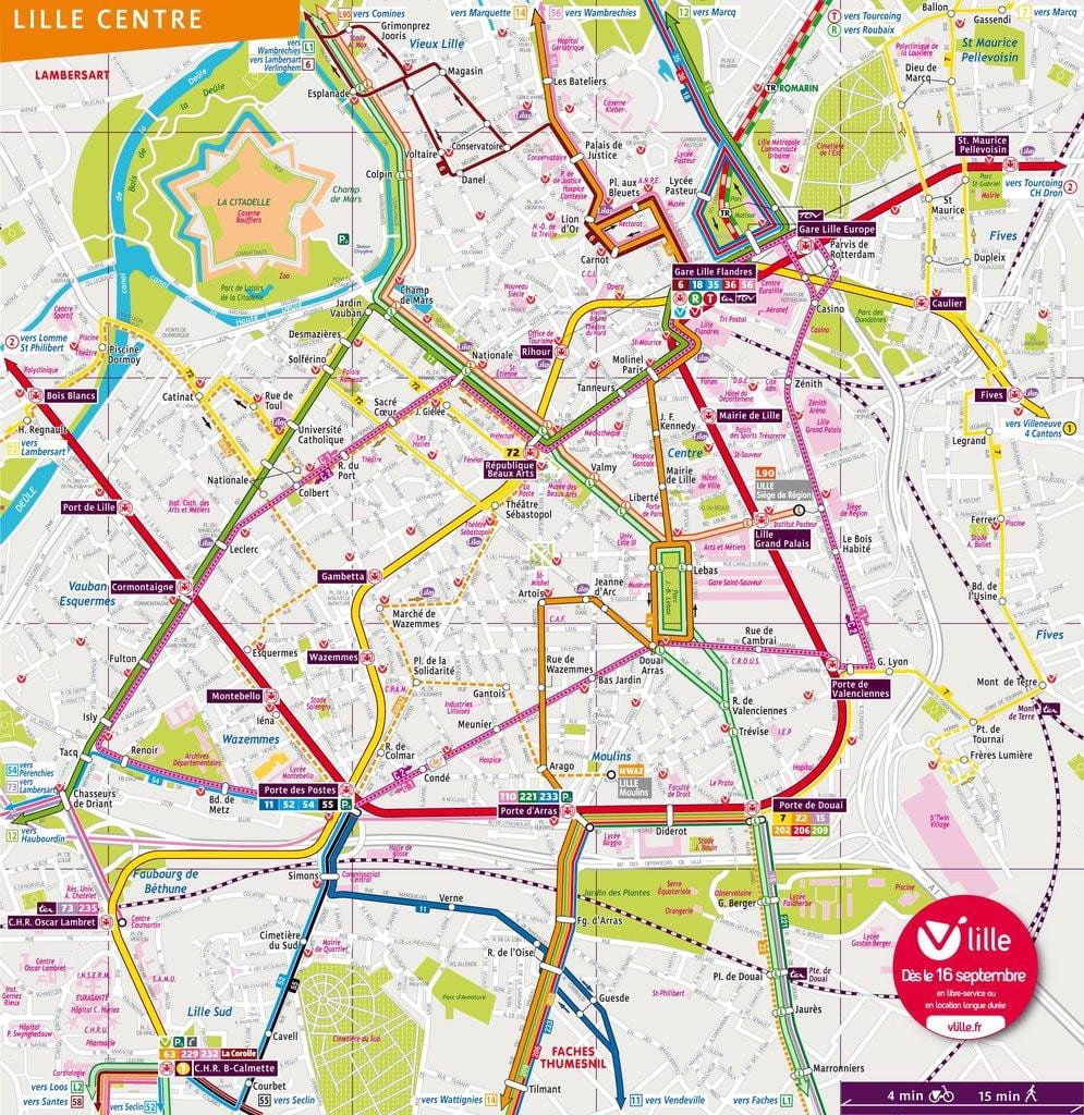 mapa autobus Lille