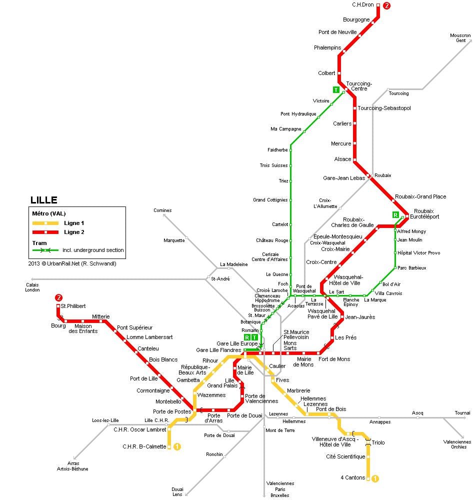 mapa Lille