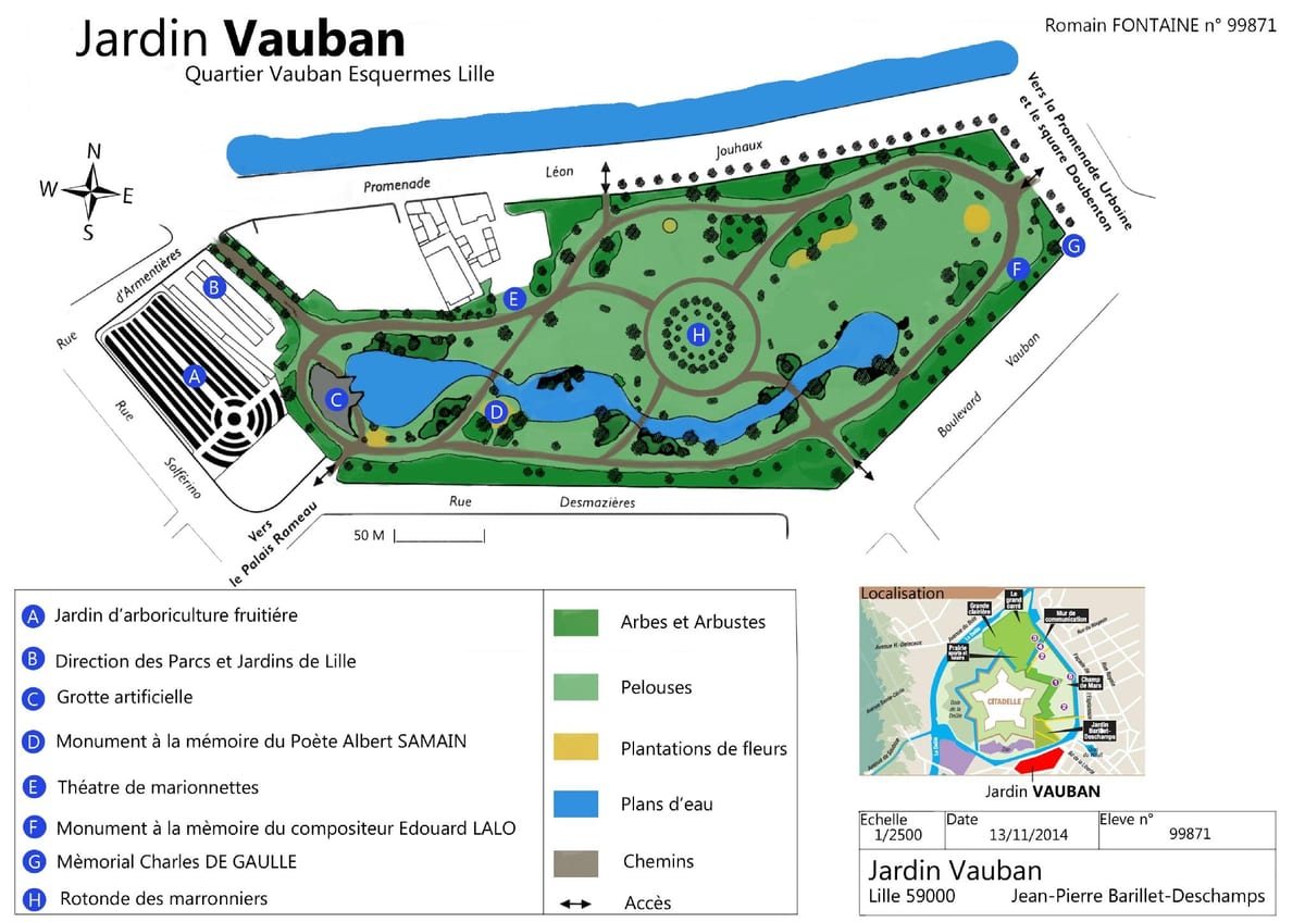 mapa Lisle ogród