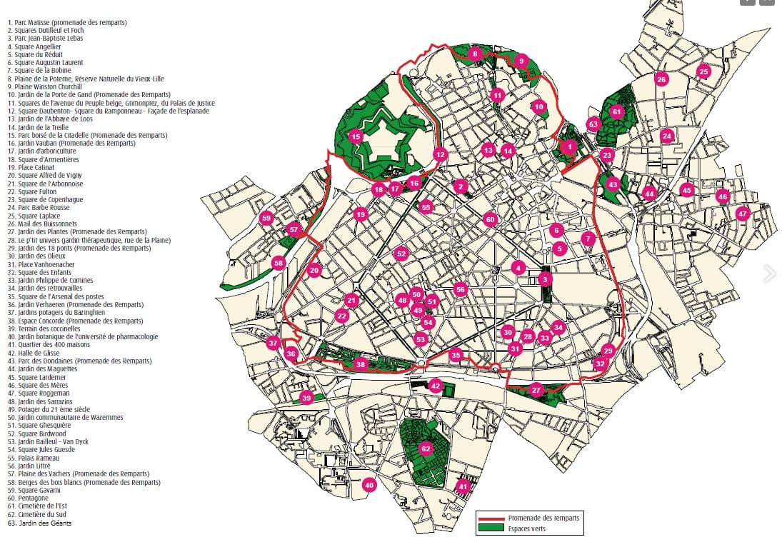 mapa pomnik Lille
