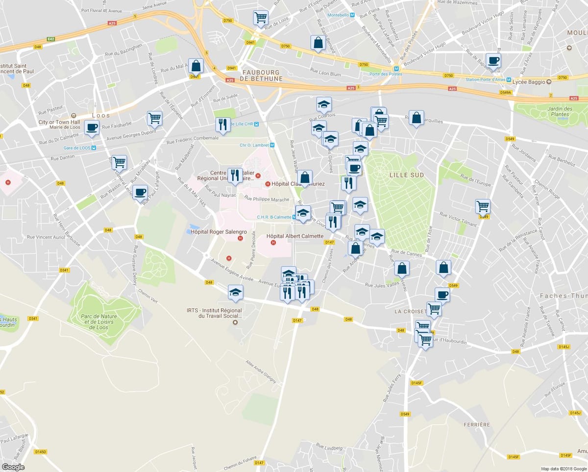 mapa sklepu Lille