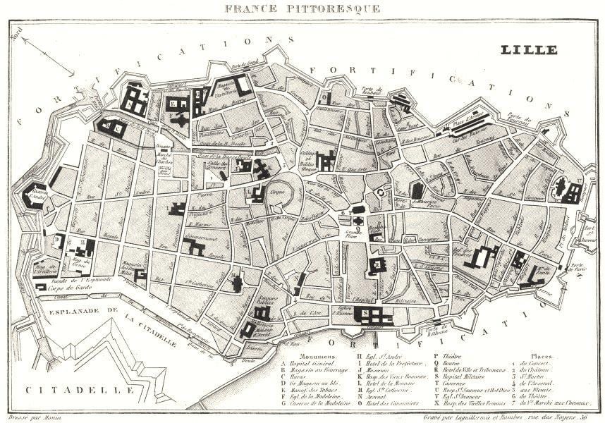 mapa Stare miasto w Lille