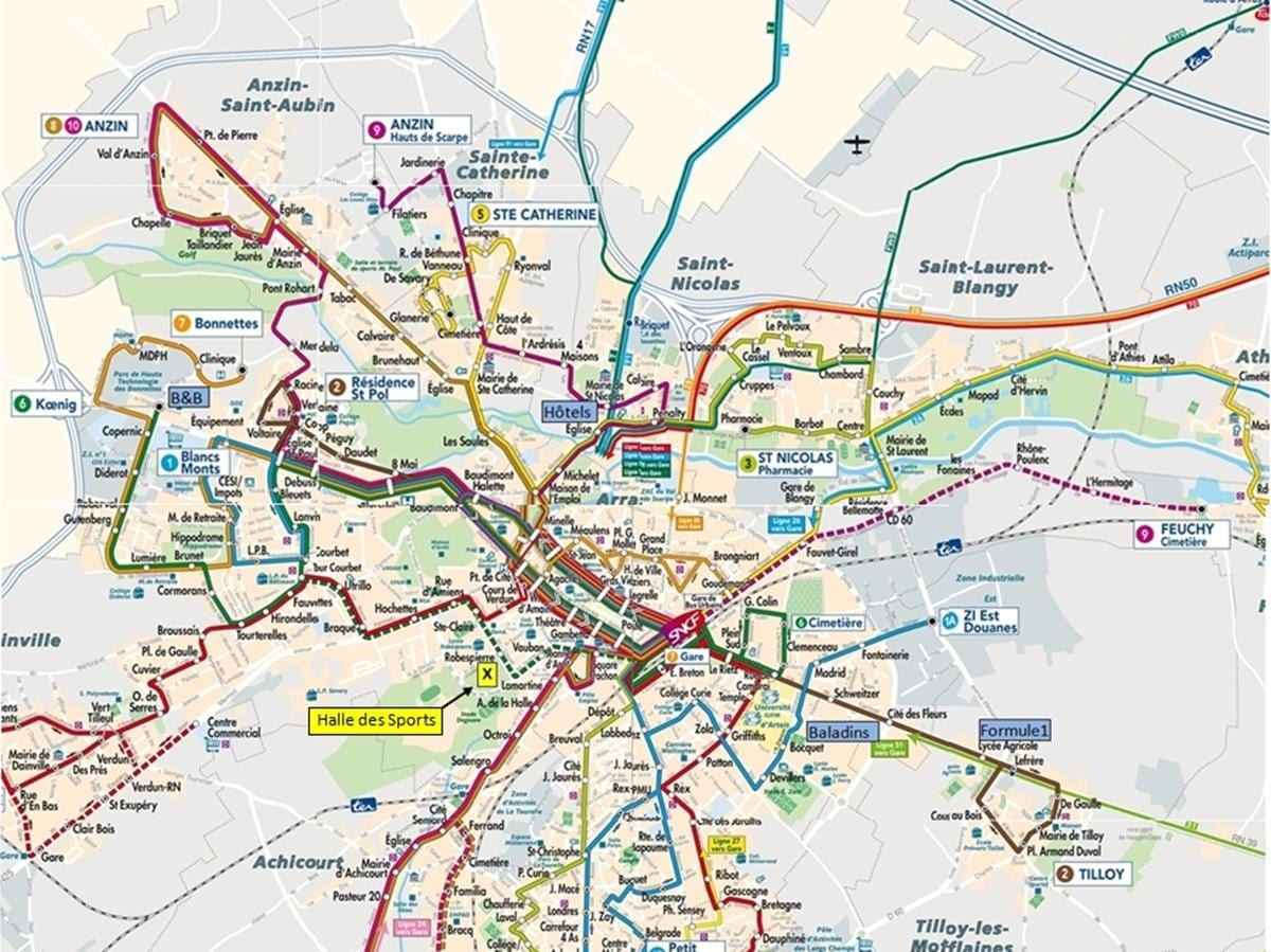 Lisle transportu publicznego mapie