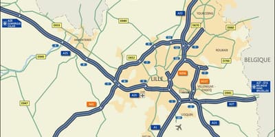 Mapa Lille drodze
