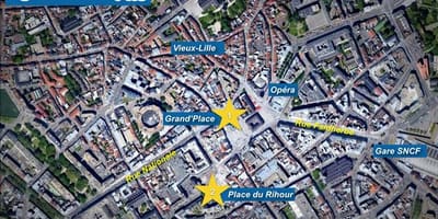 Mapa Lille jarmark Bożonarodzeniowy